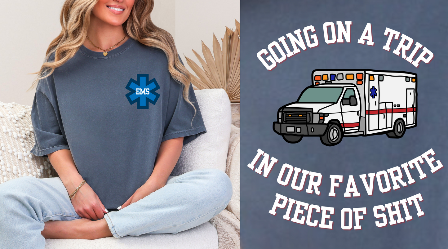 Going On A Trip Tee | Dark Denim