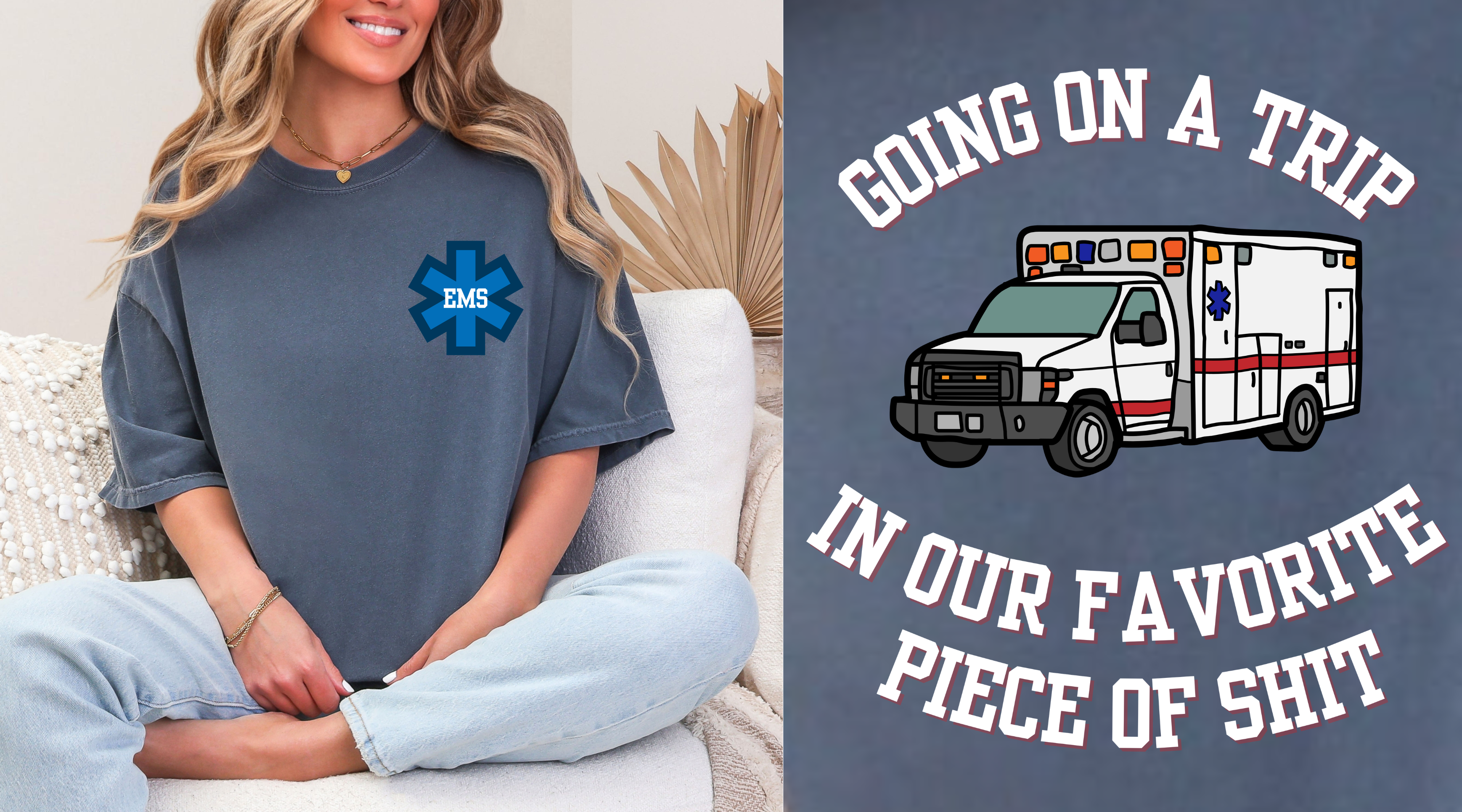 Going On A Trip Tee | Dark Denim