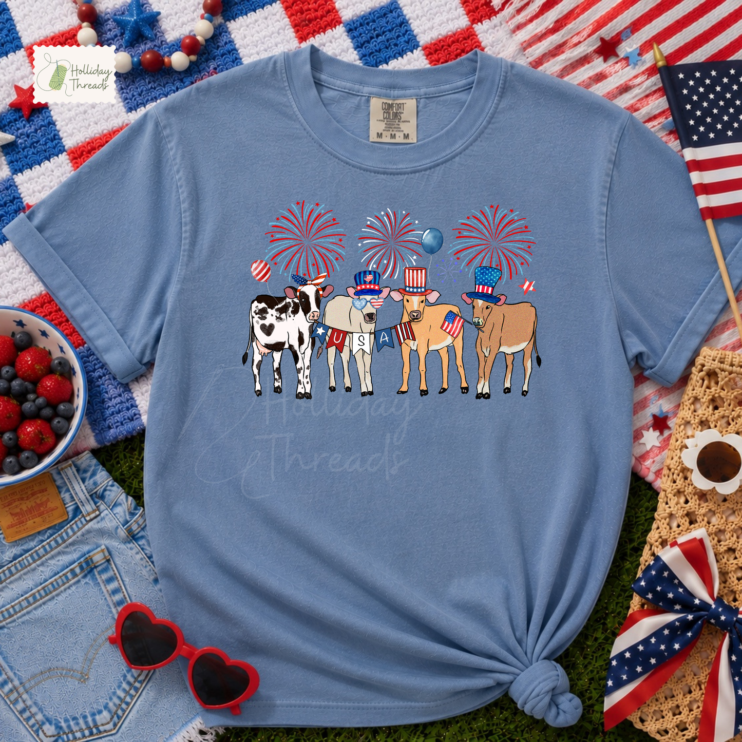 Patriotic Cows Tee
