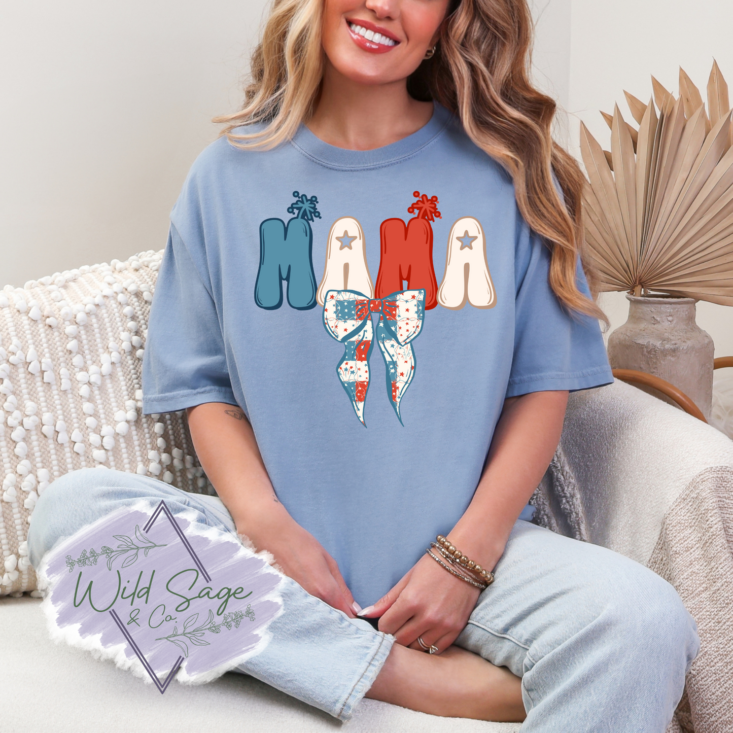 Red, White, & Bow Mama Tee