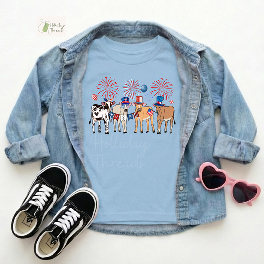 Patriotic Cows Tee | Infant Toddler