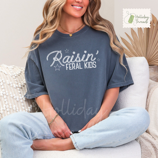 Raisin' Feral Kids Tee | Denim