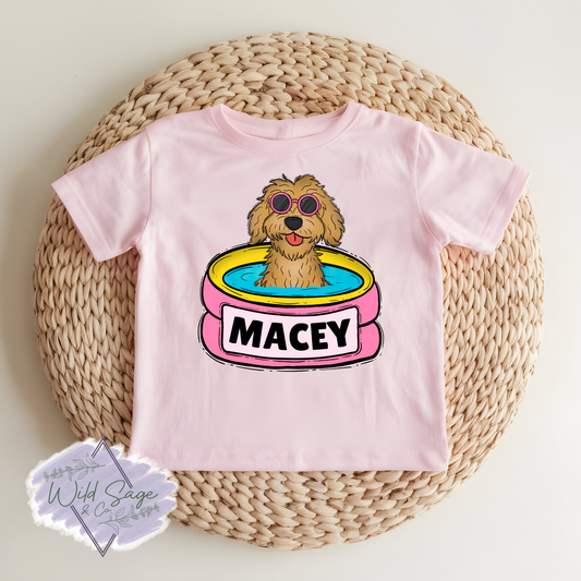 Swimming Girl Dog Tee | CUSTOM
