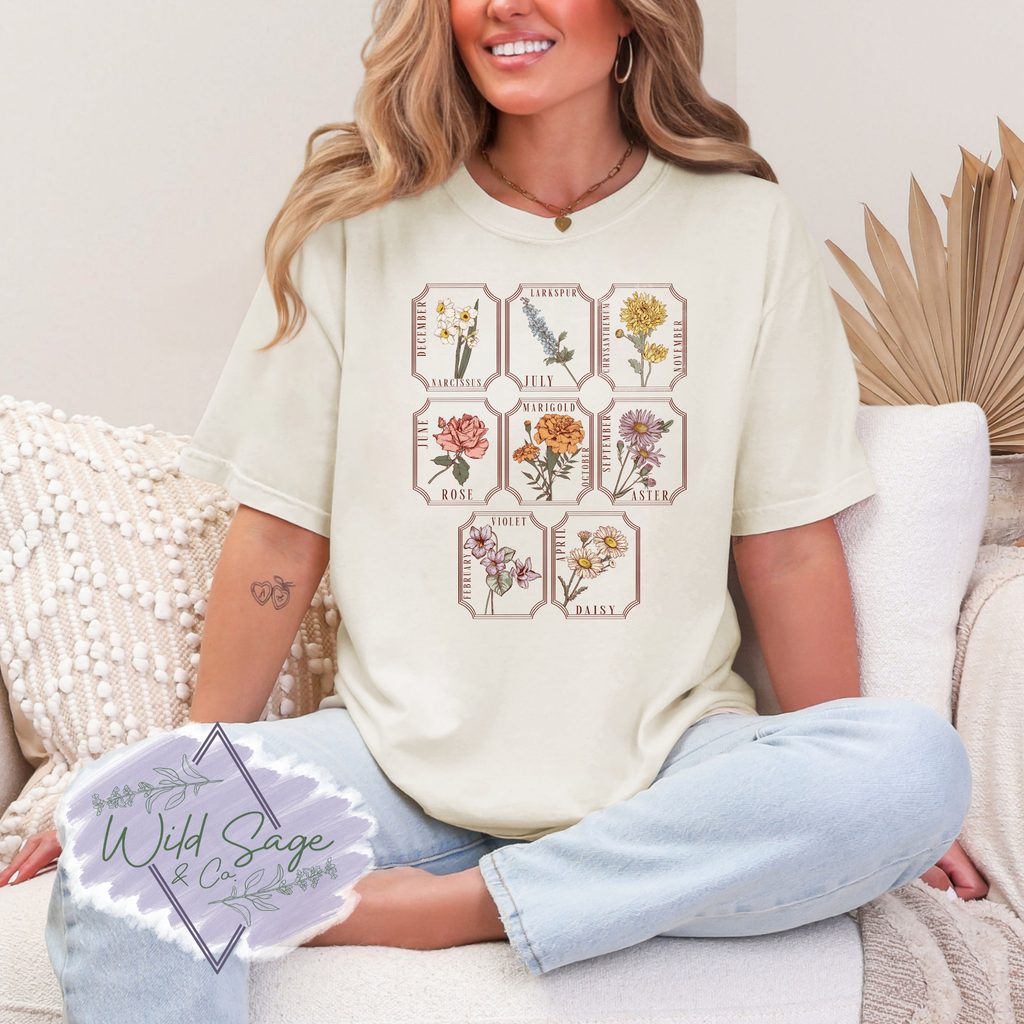 Birth Month Flowers Tee | CUSTOM