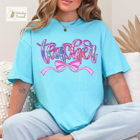 Bright Teacher Bow Tee