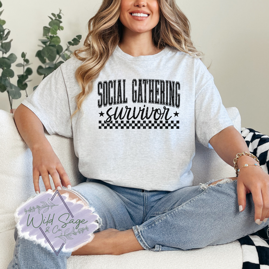 Social Gathering Survivor Tee | Ash