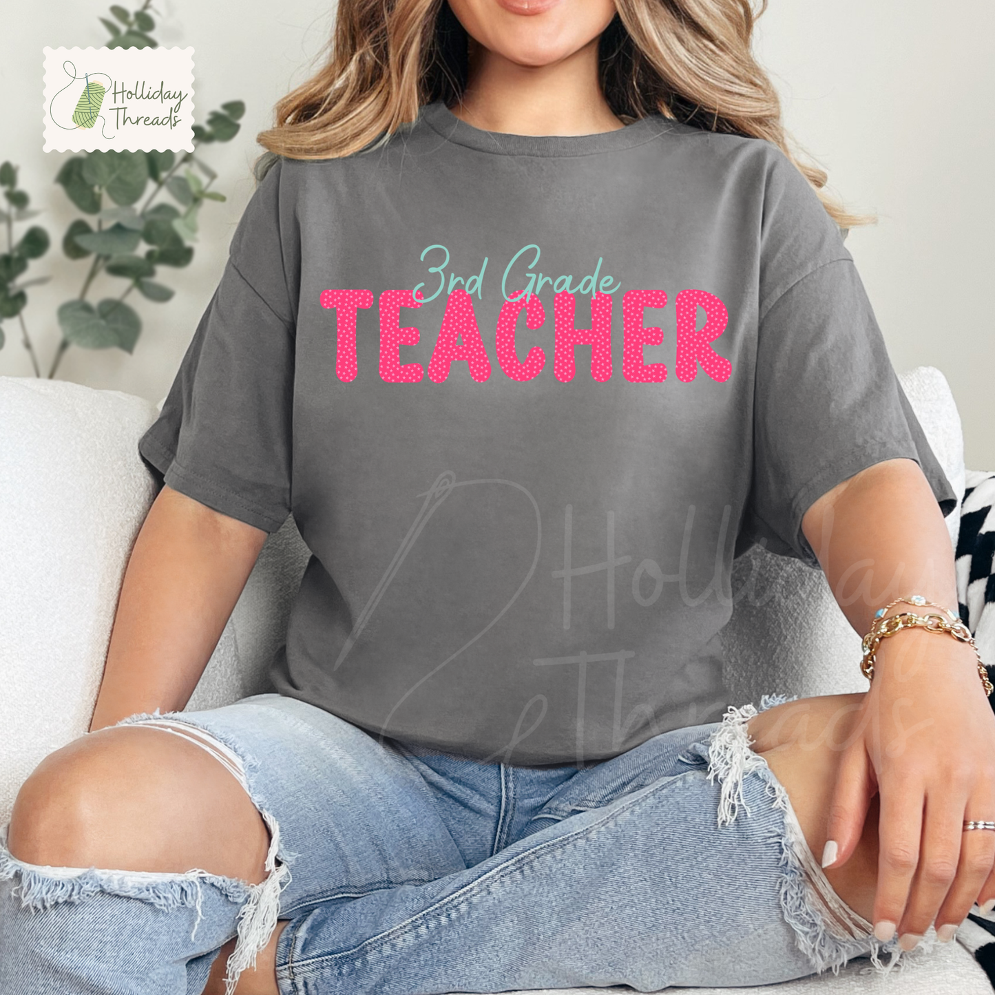 Pink Stars Teacher Tee