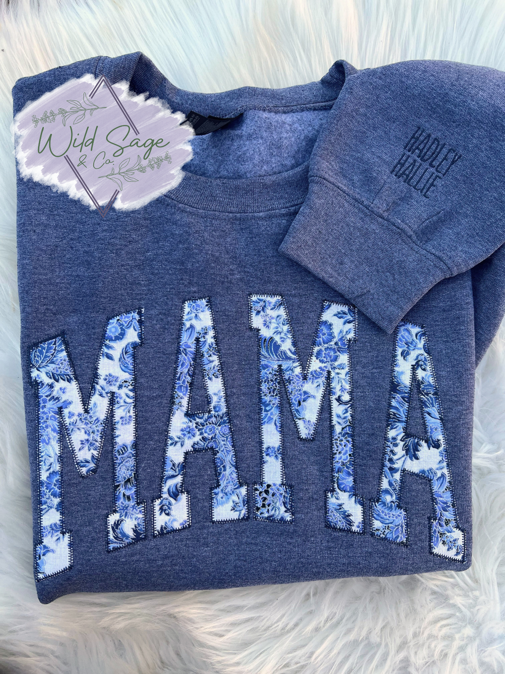 Blue Antique Floral Embroidered | CUSTOM