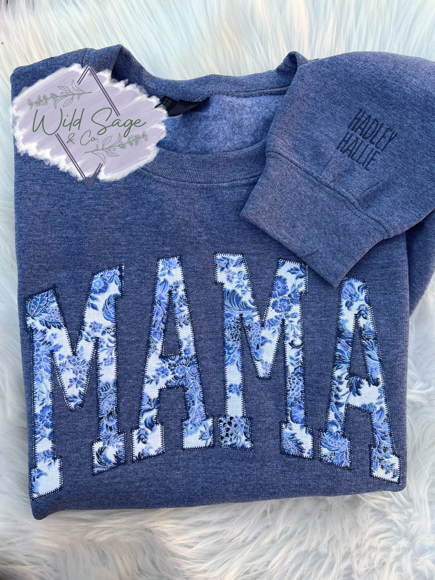 Blue Antique Floral Embroidered | CUSTOM