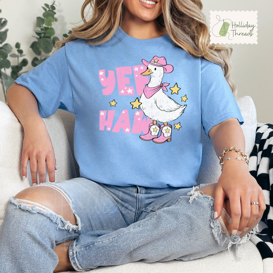 Yee Haw Goose Tee | Pink