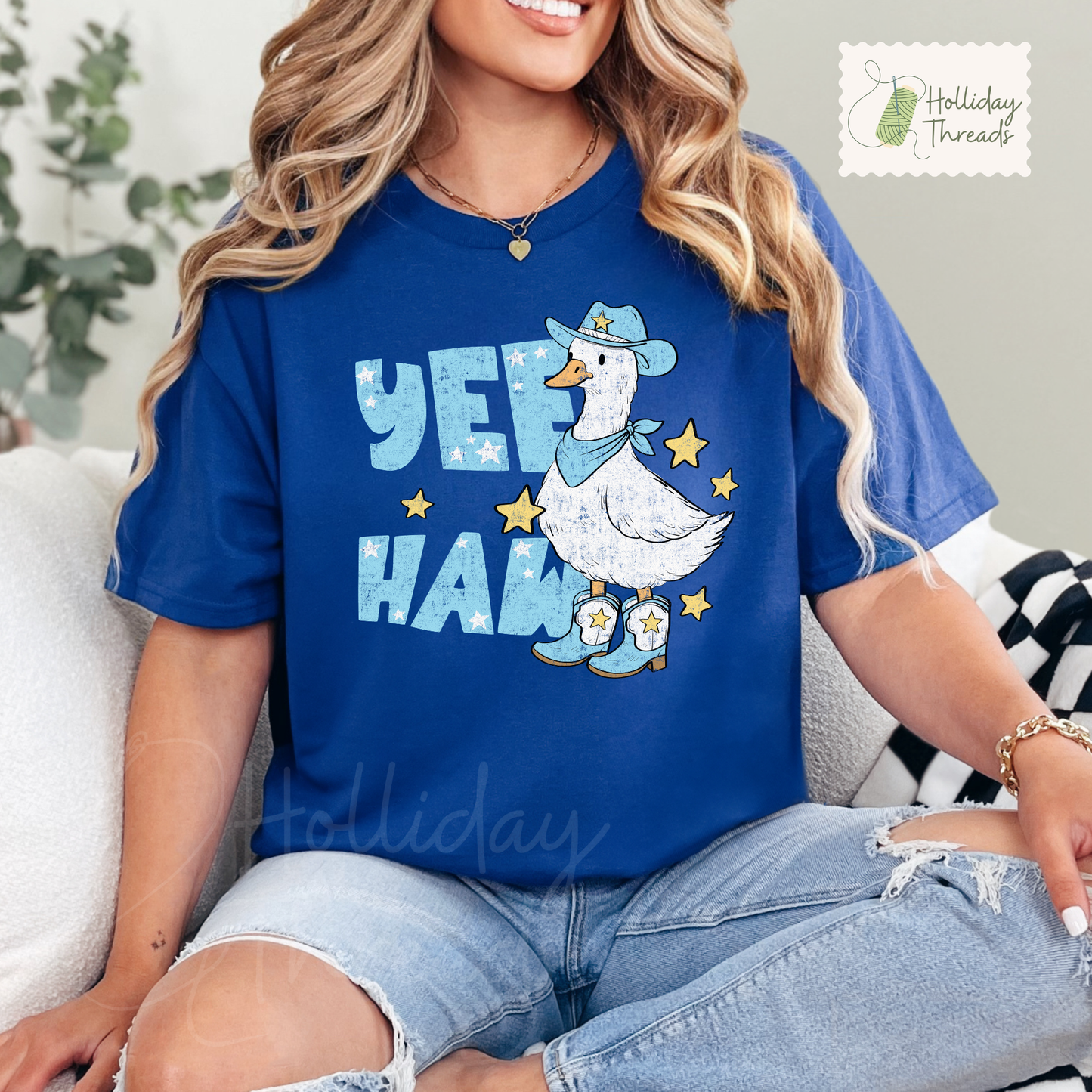 Yee Haw Goose Tee | Blue