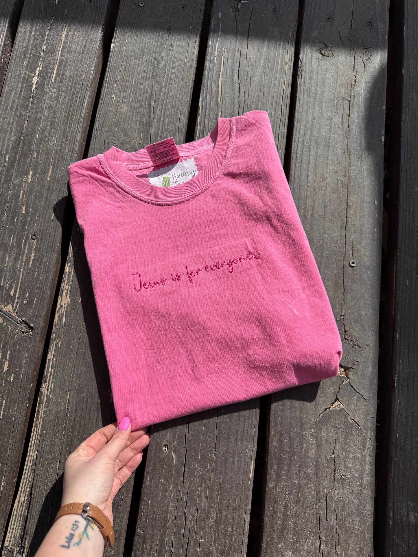 Jesus is For Everyone Embroidered Tee