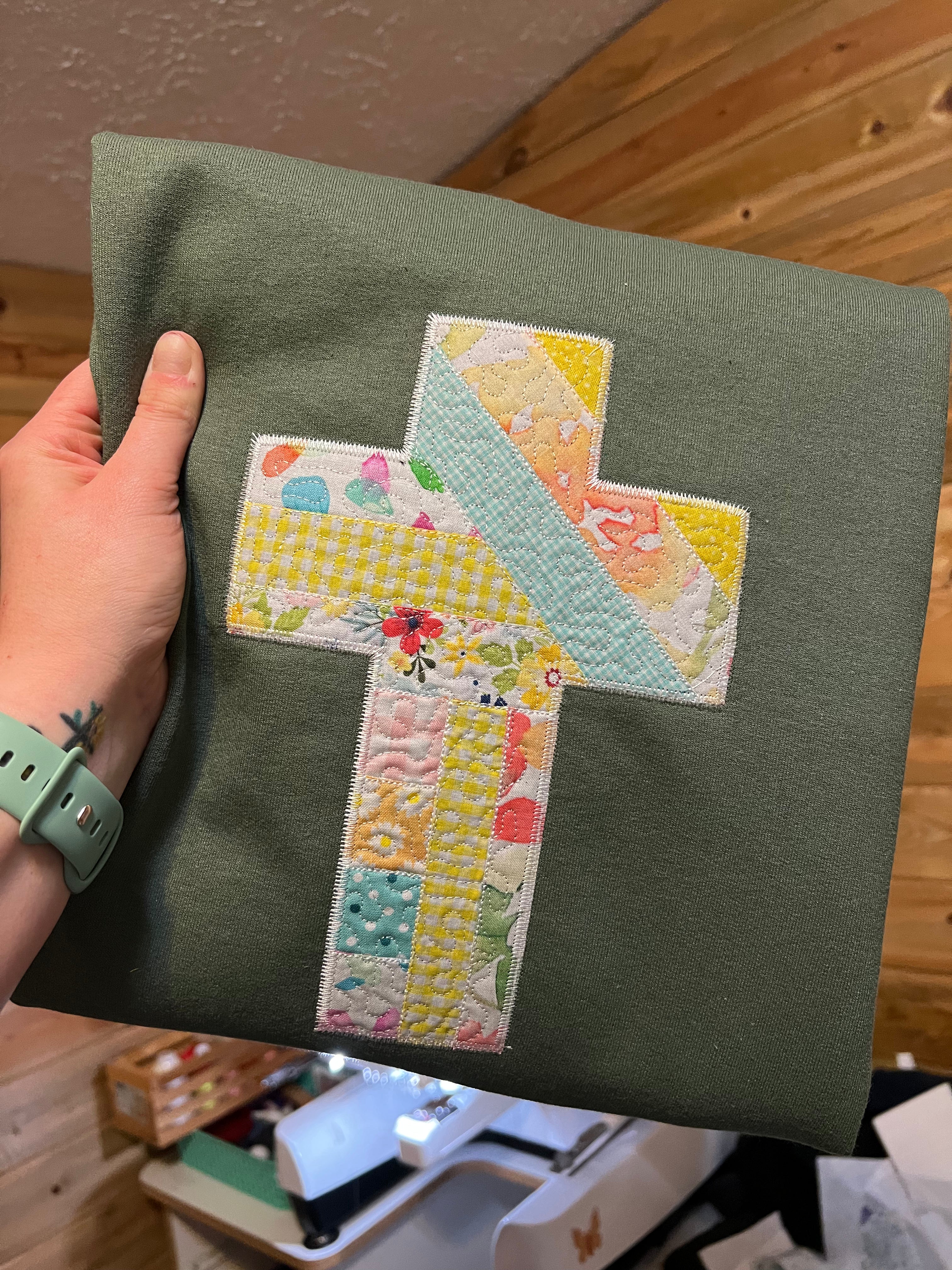 Quilted Cross Sweatshirt