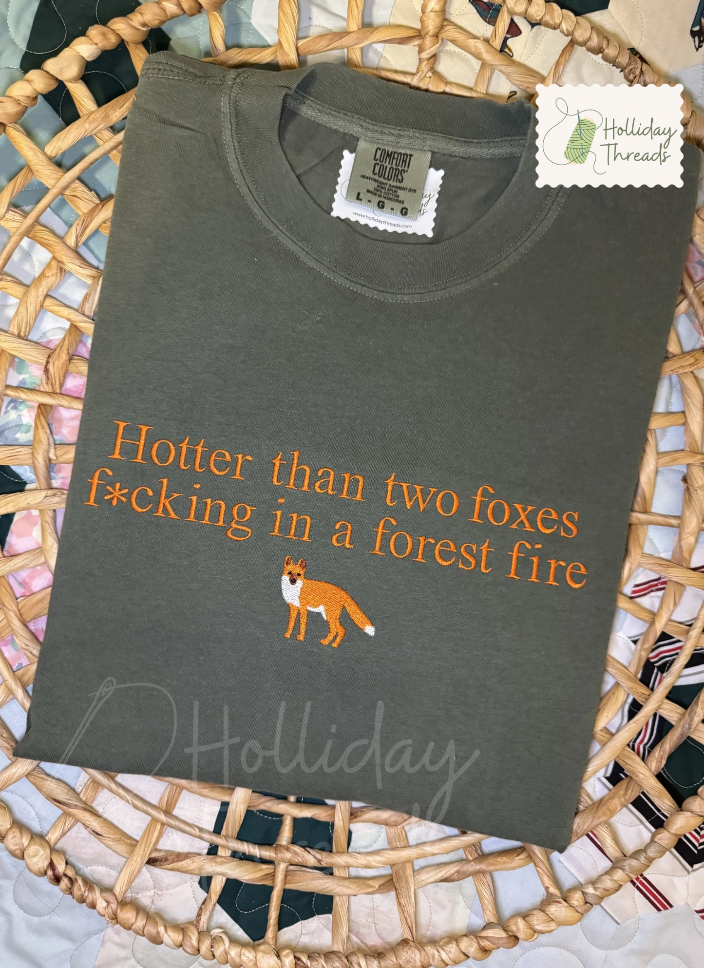 Two Foxes Embroidered Tee