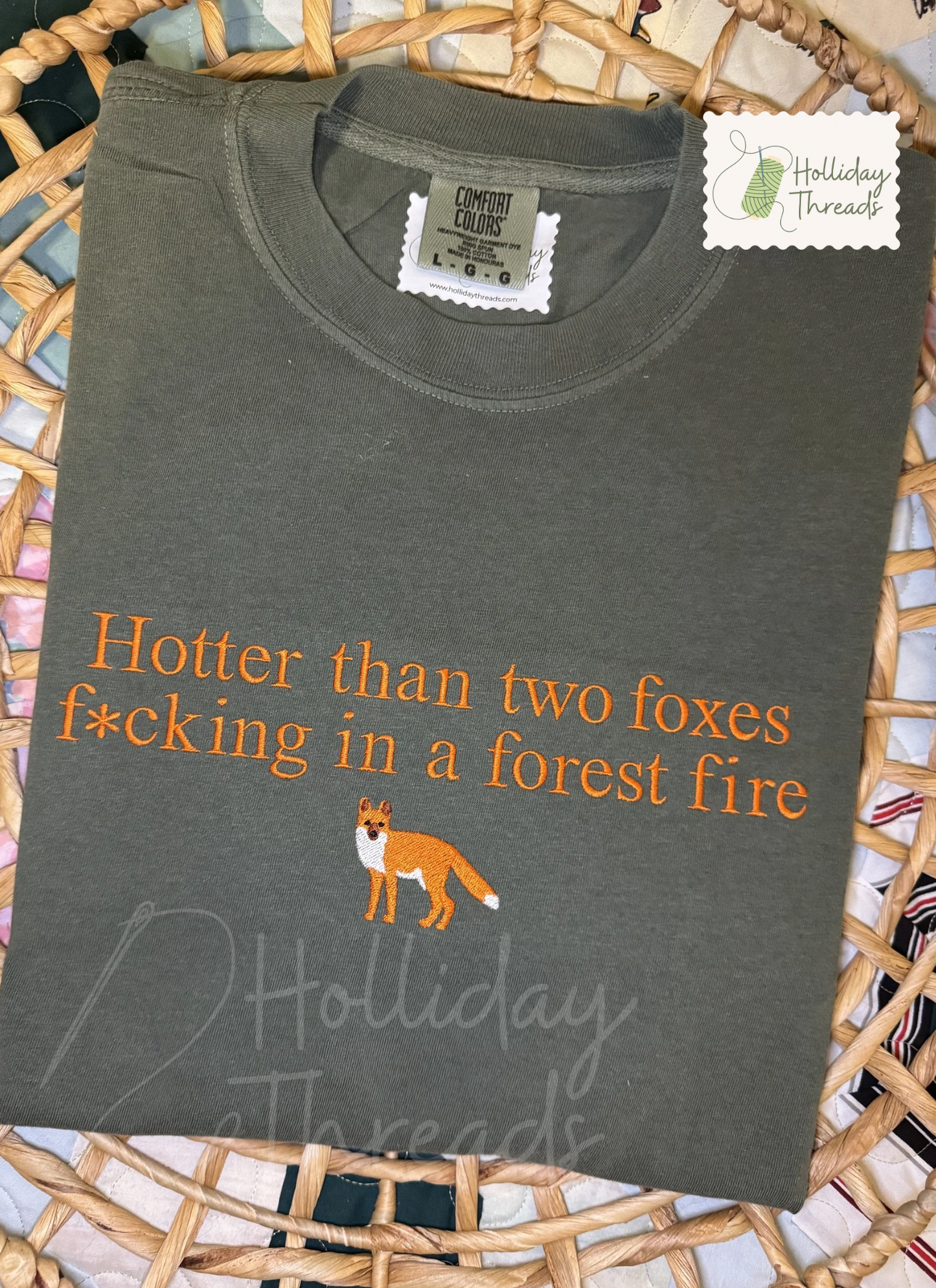 Two Foxes Embroidered Tee