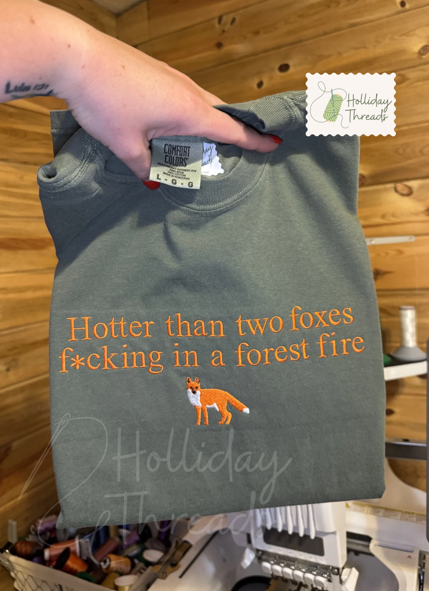 Two Foxes Embroidered Tee