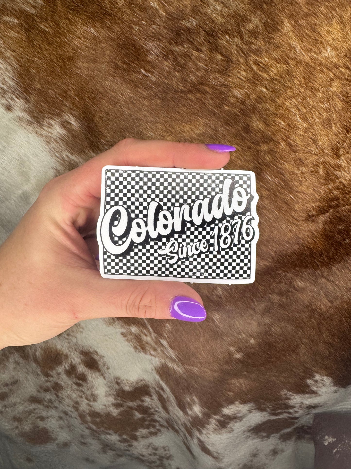 Checkered Colorado Sticker