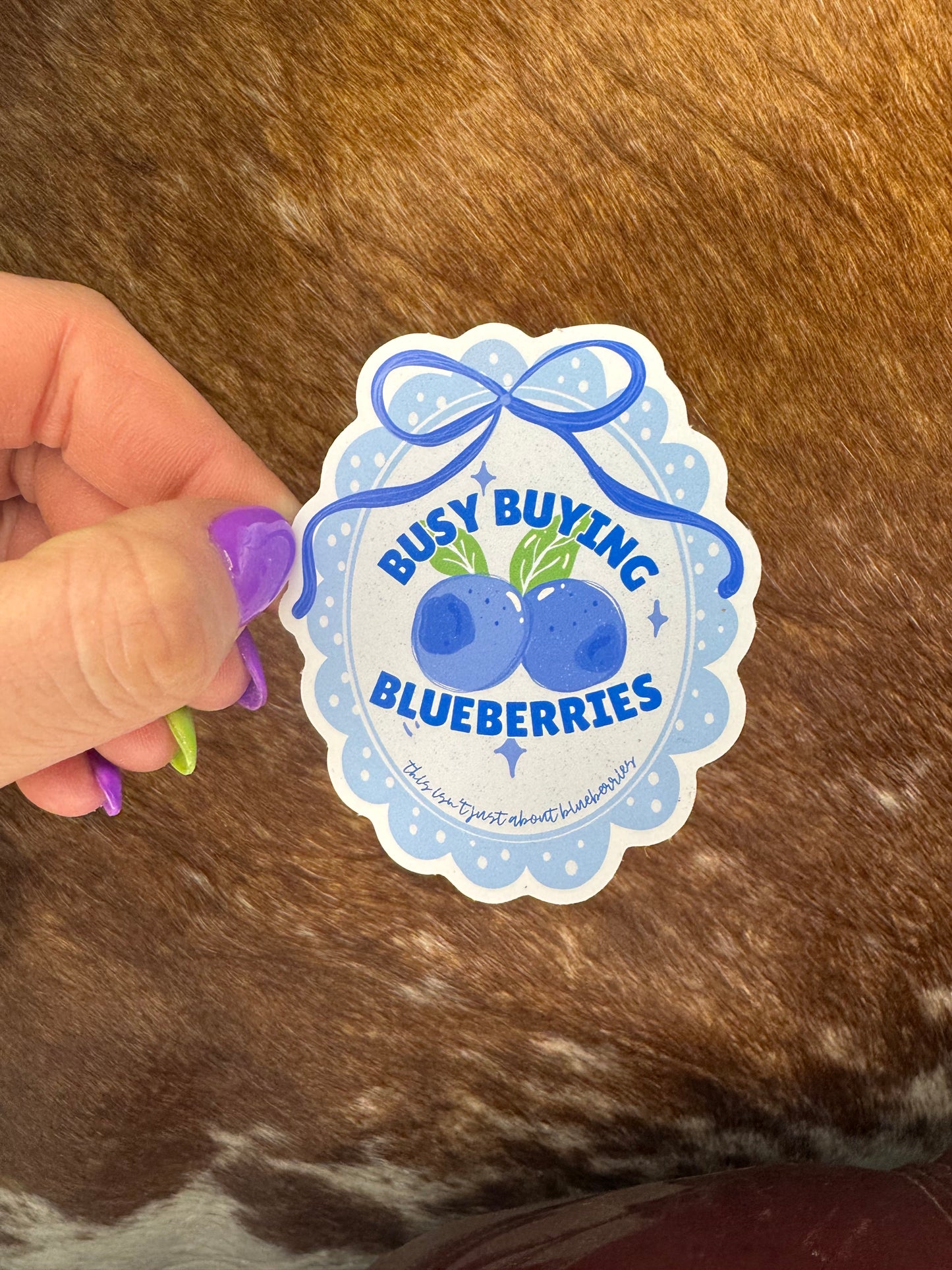 Busy Buying Blueberries Sticker