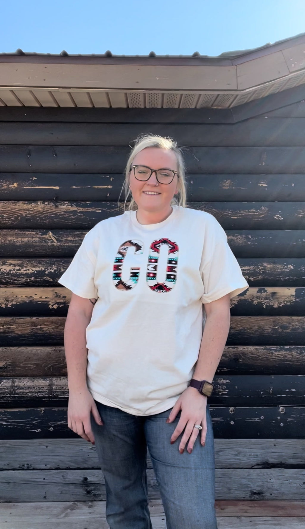 Aztec Embroidered Colorado Tee
