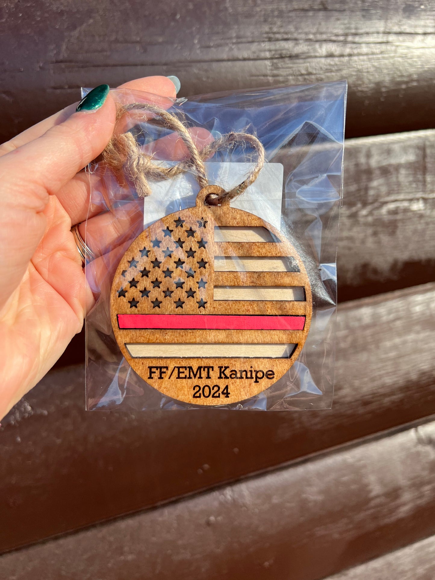 Firefighter Wooden Ornament