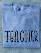 Custom Teacher Subject/Grade Embroidered Sweatshirt