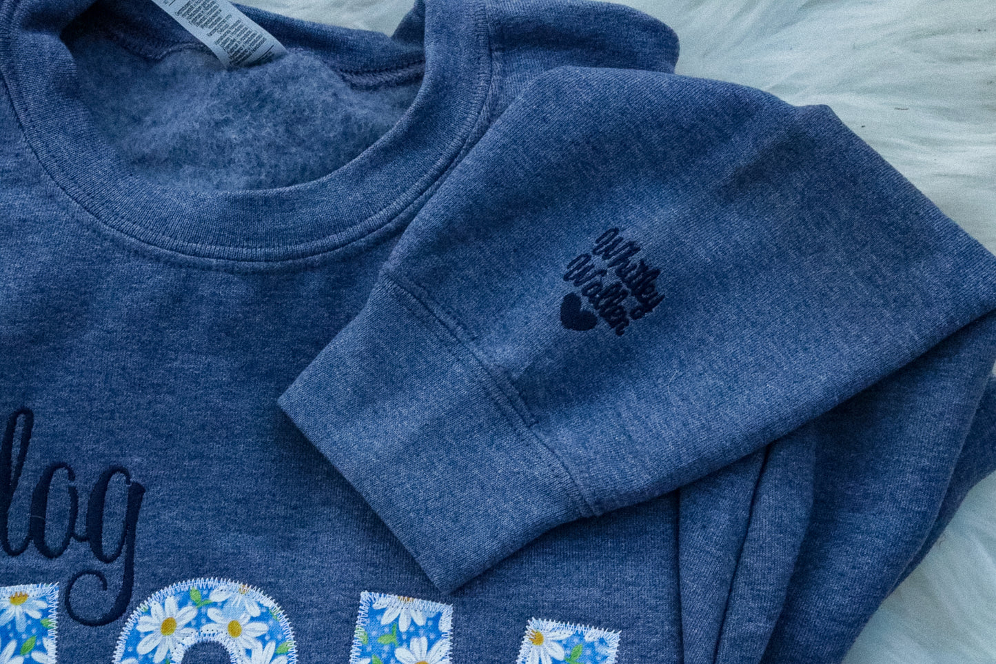 Dog Mom Floral Embroidered Sweatshirt