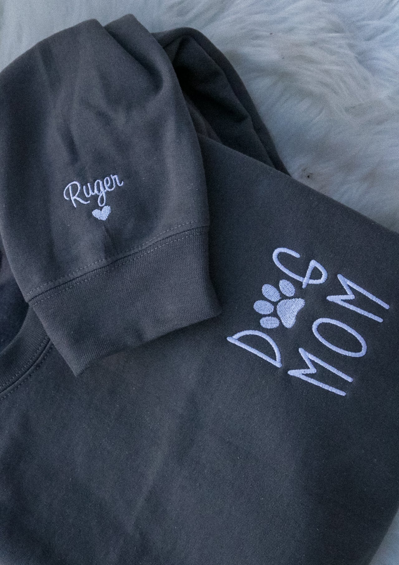 Dog Mom Embroidered Sweatshirt