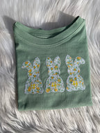 Floral Bunny Trio Embroidered Shirt