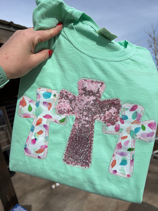 Cross Trio Embroidered Tee