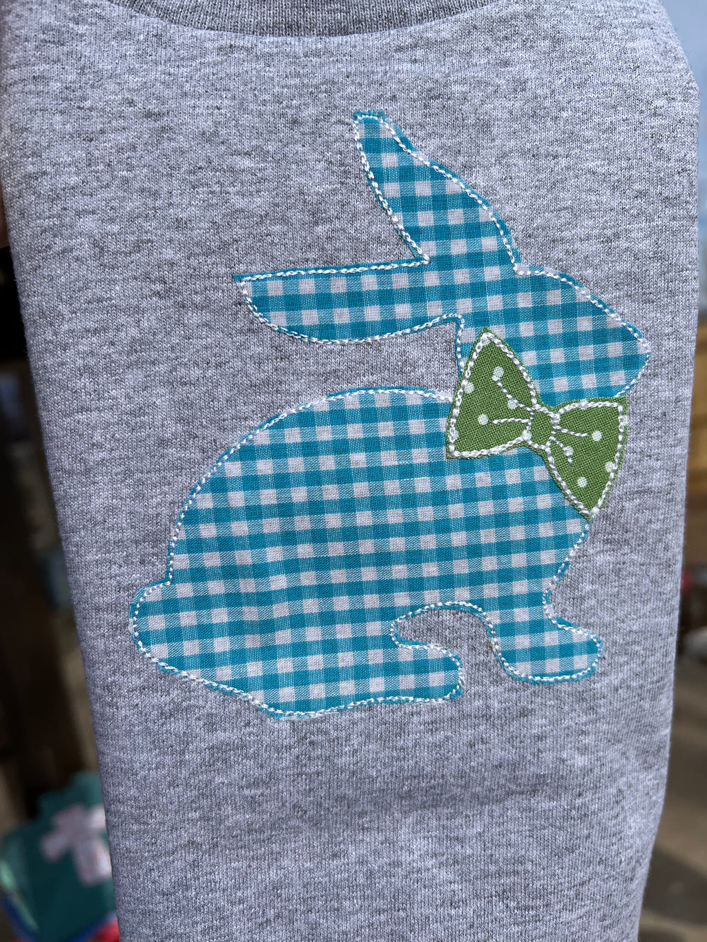 Sideview Bunny with Bowtie Embroidered Shirt