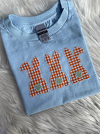 Plaid Bunny Trio Embroidered Shirt