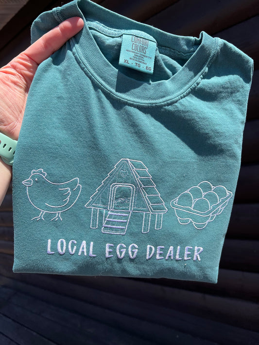 Local Egg Dealer Embroidered Tee