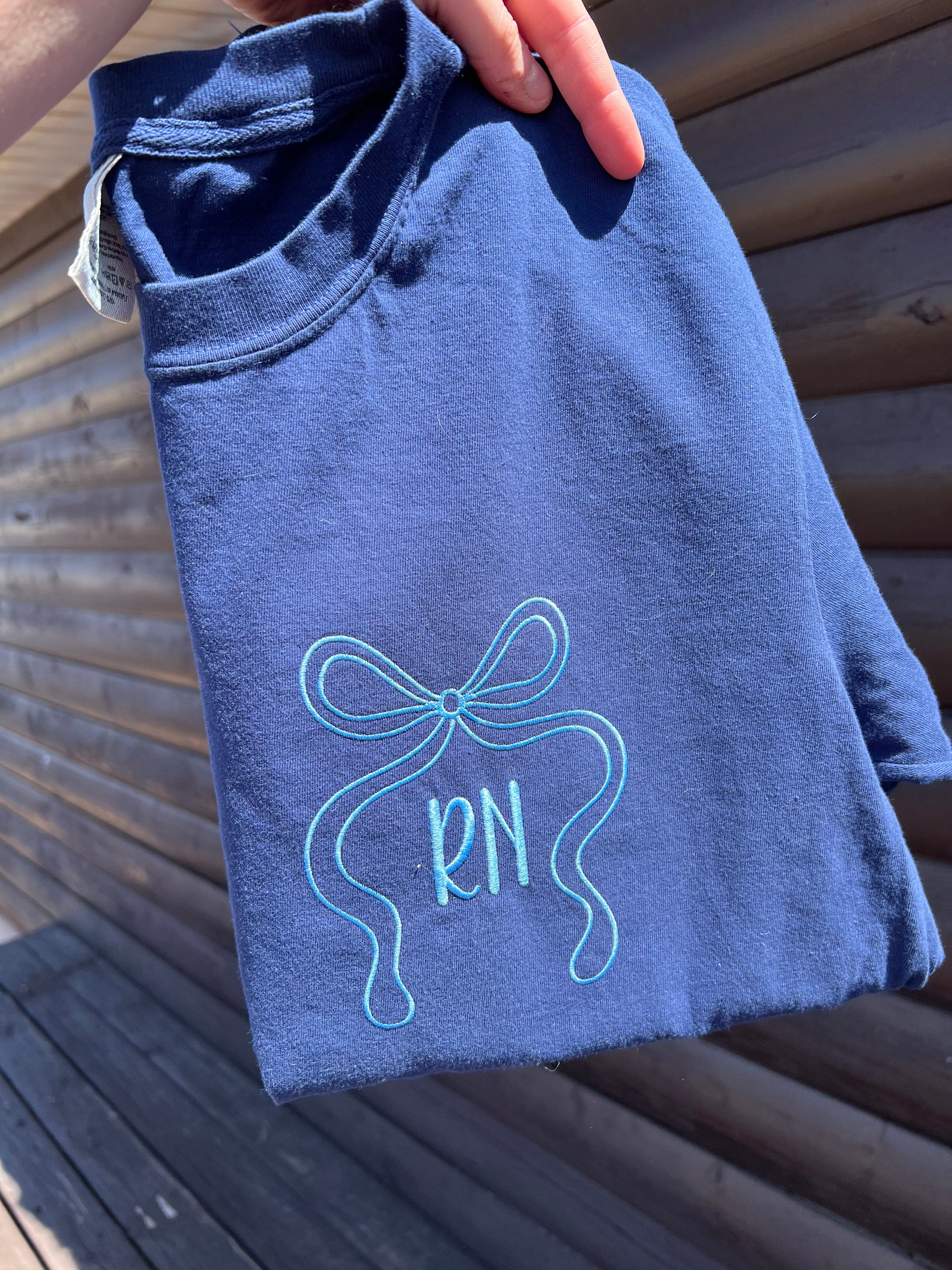 Hand Drawn Bow Embroidered Tee