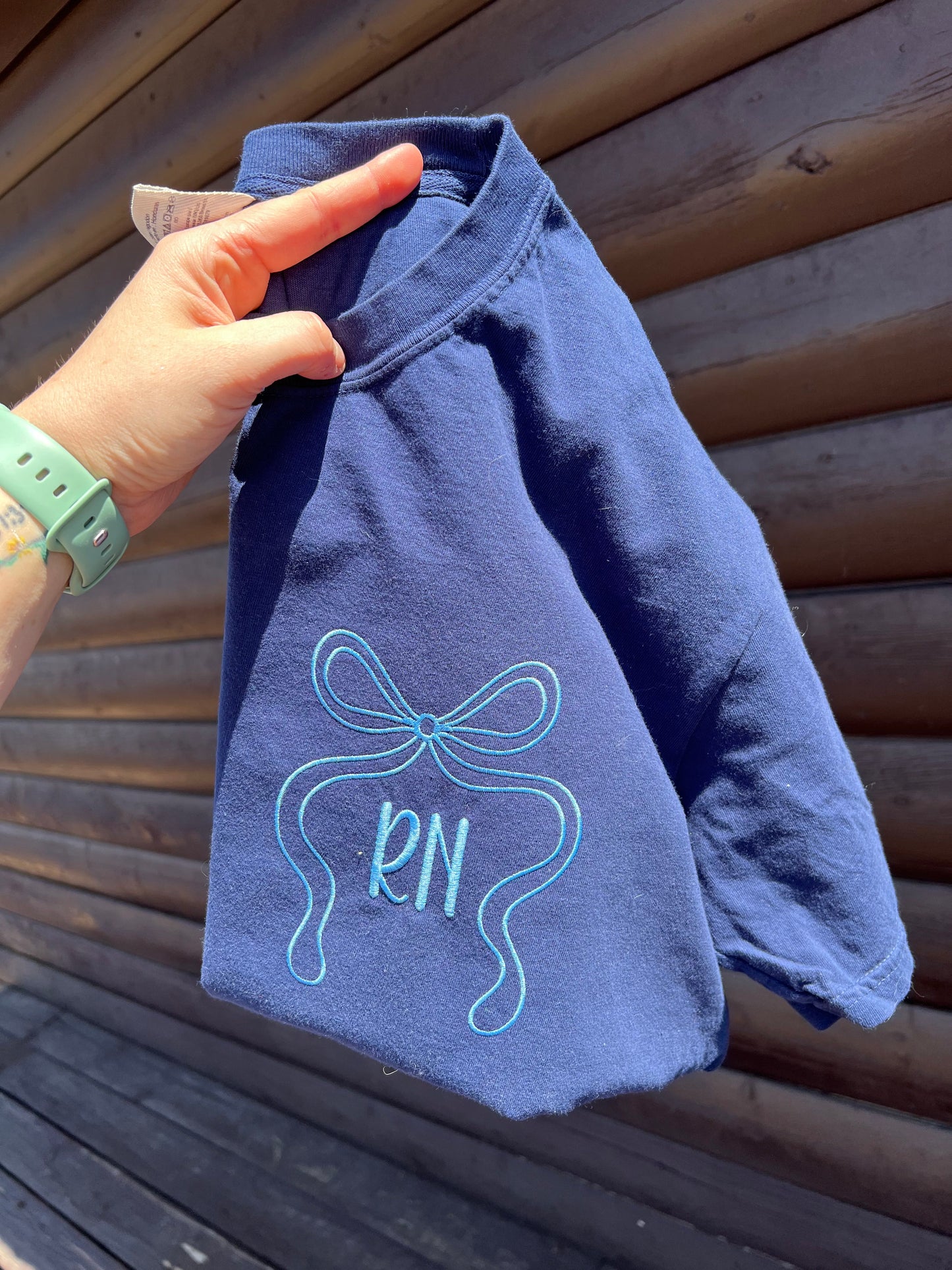 Hand Drawn Bow Embroidered Tee