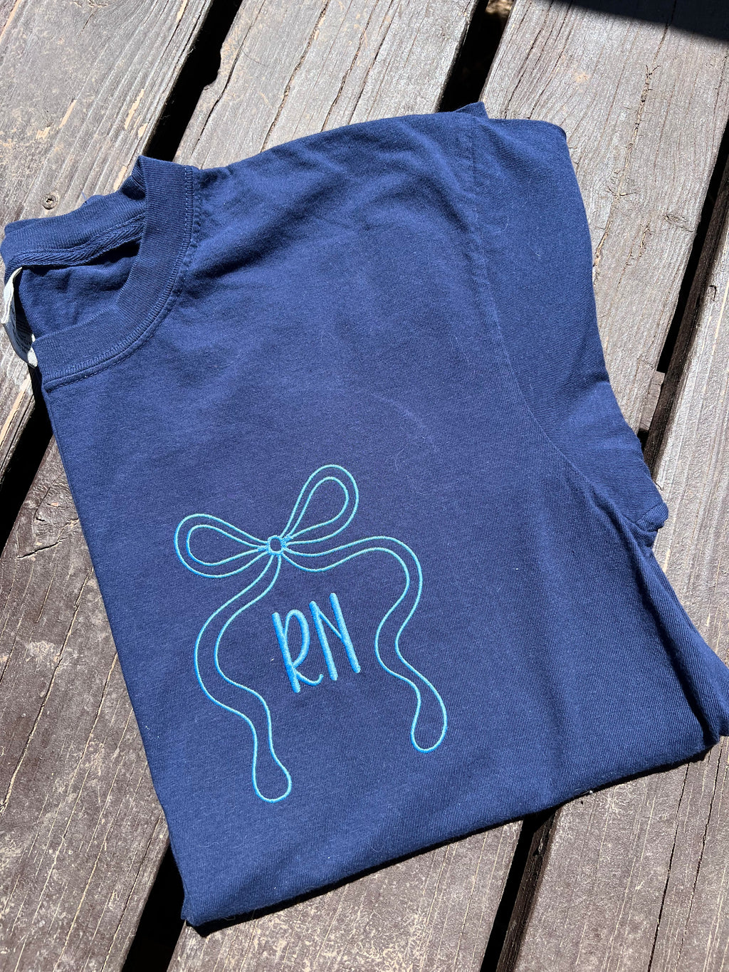Hand Drawn Bow Embroidered Tee