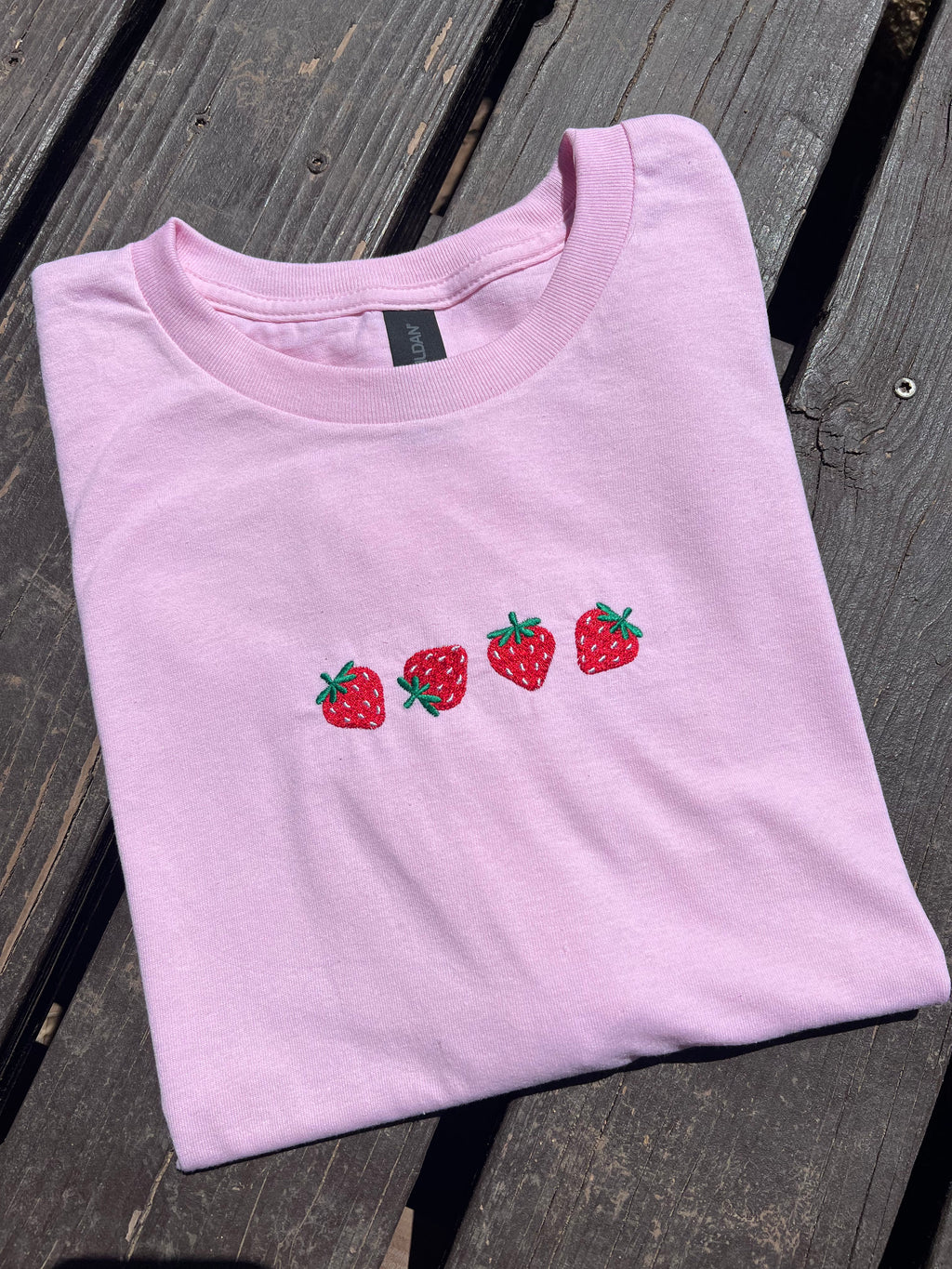Strawberries Embroidered Tee