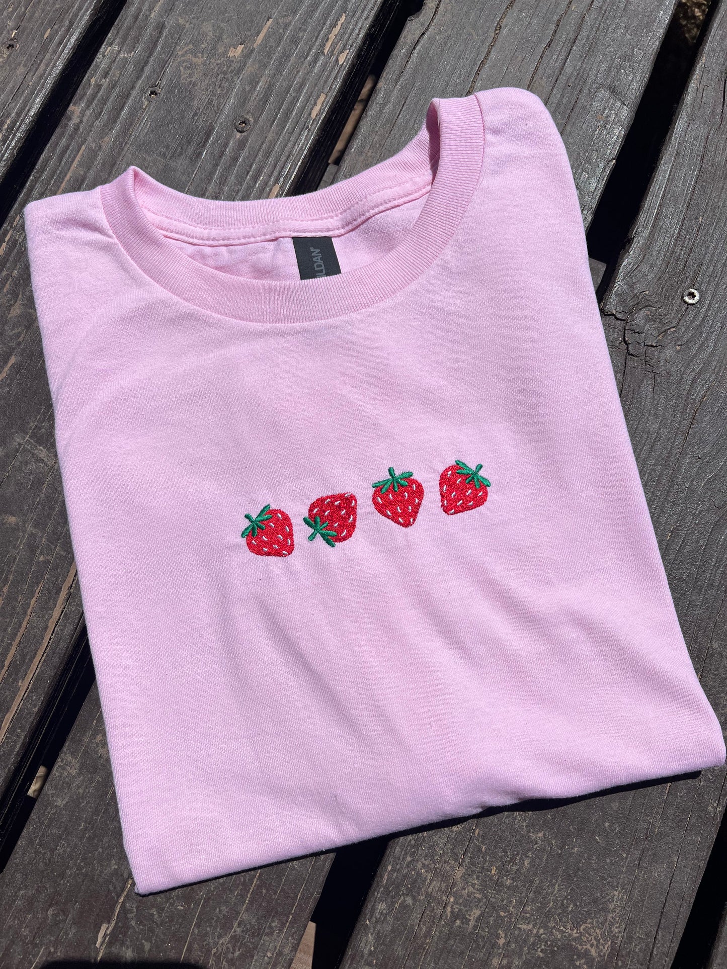 Strawberries Embroidered Tee