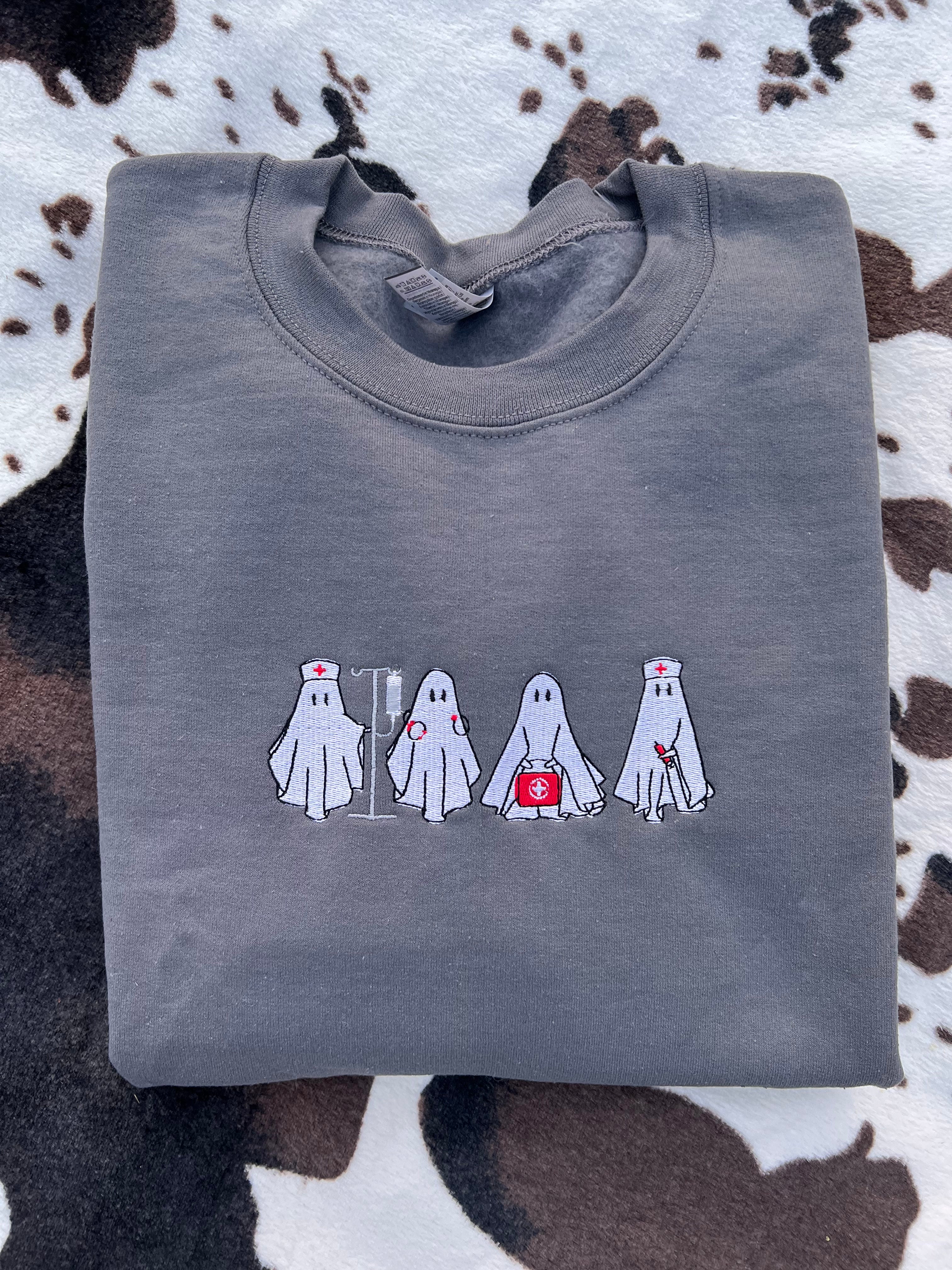 Spooky Nurses Embroidered Sweatshirt