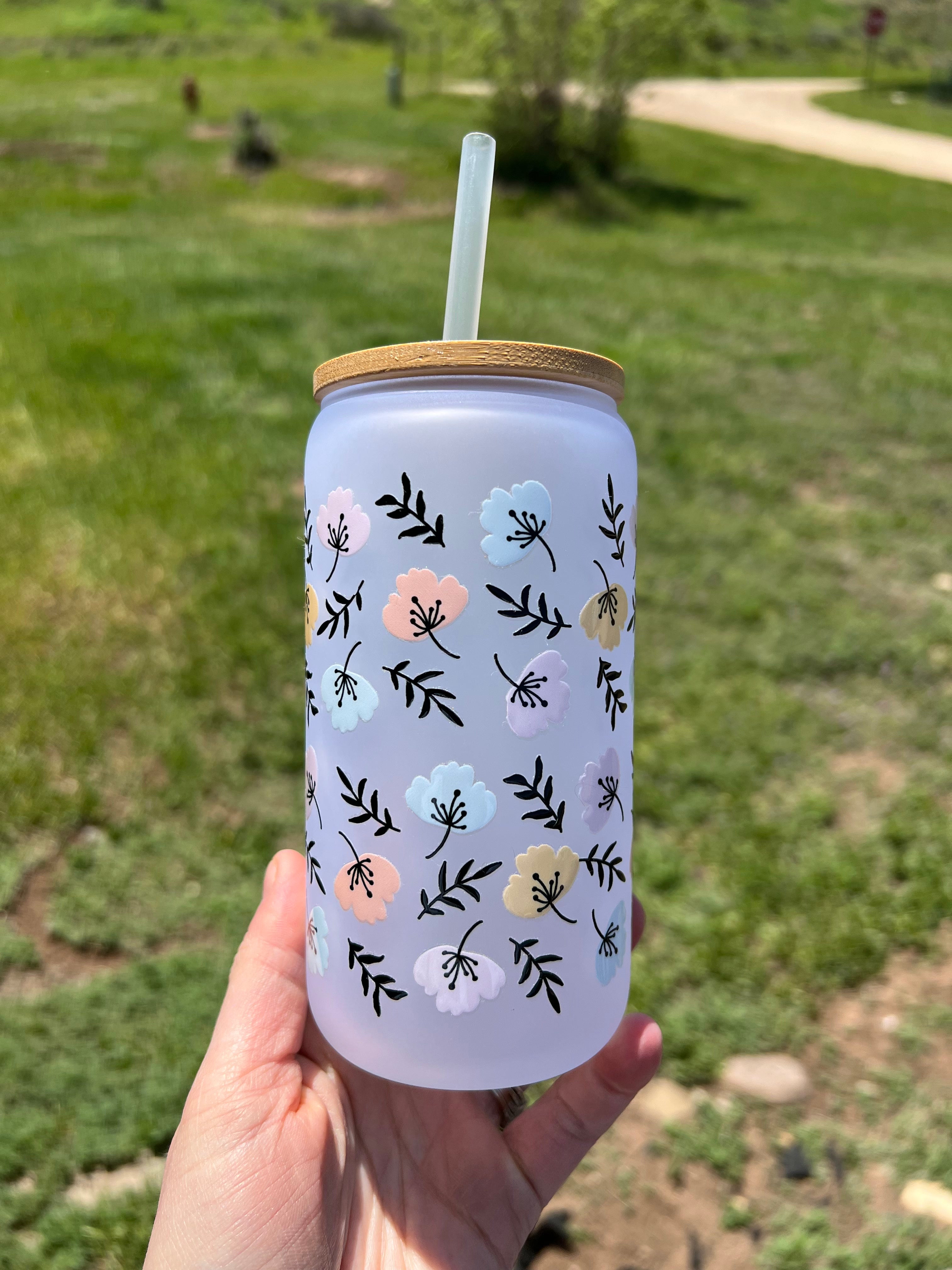 Simple Floral Frosted Mug