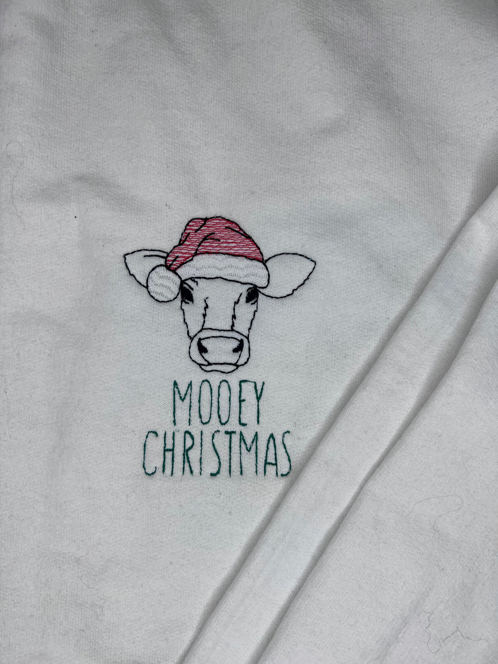 Mooey Christmas Embroidered Crewneck