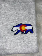 Colorado State Flag Embroidered Bear Crewneck