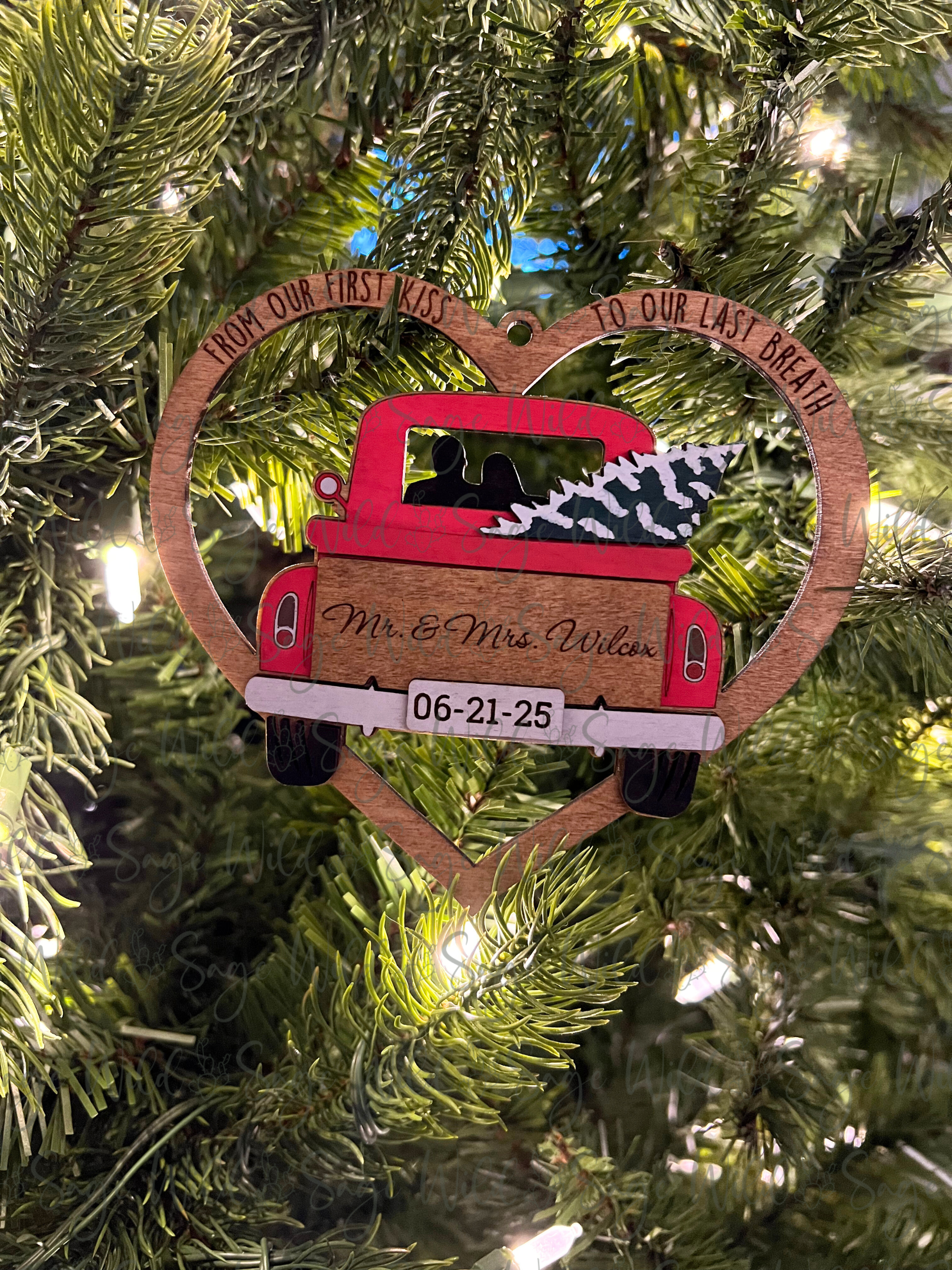 Couple/Newlywed Personalized Truck Ornament
