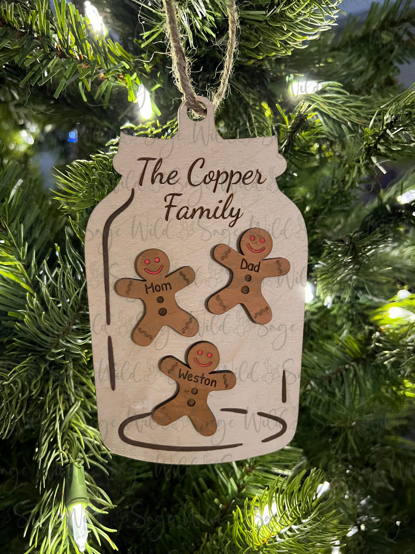 Gingerbread Family Personalized Ornament