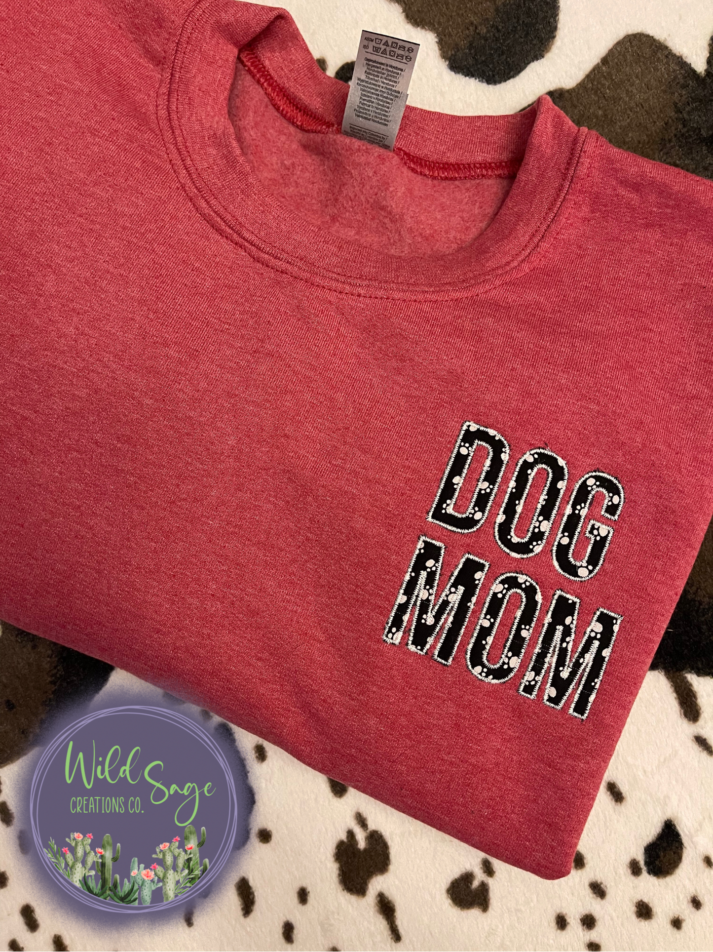Dog Mom Embroidered Crewneck