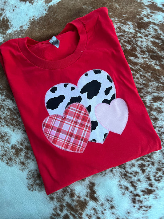 Triple Hearts Valentine's Day Embroidery