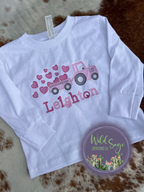 Valentine's Day Loads of Love Tractor Embroidery