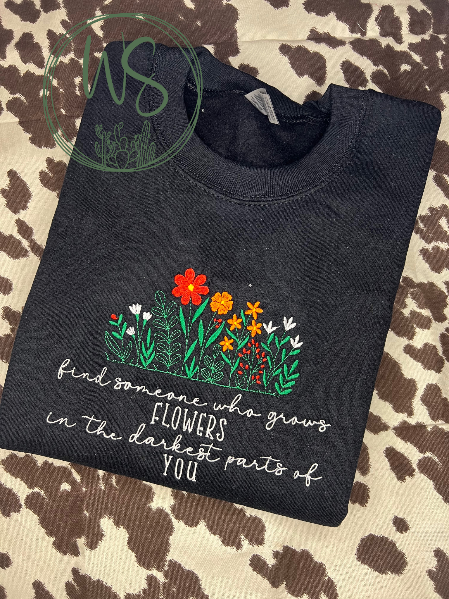 Flowers Embroidered Sweatshirt | Sun To Me Lyrics