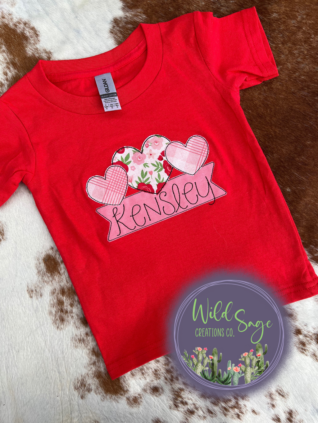 Valentine's Day Triple Heart Embroidery