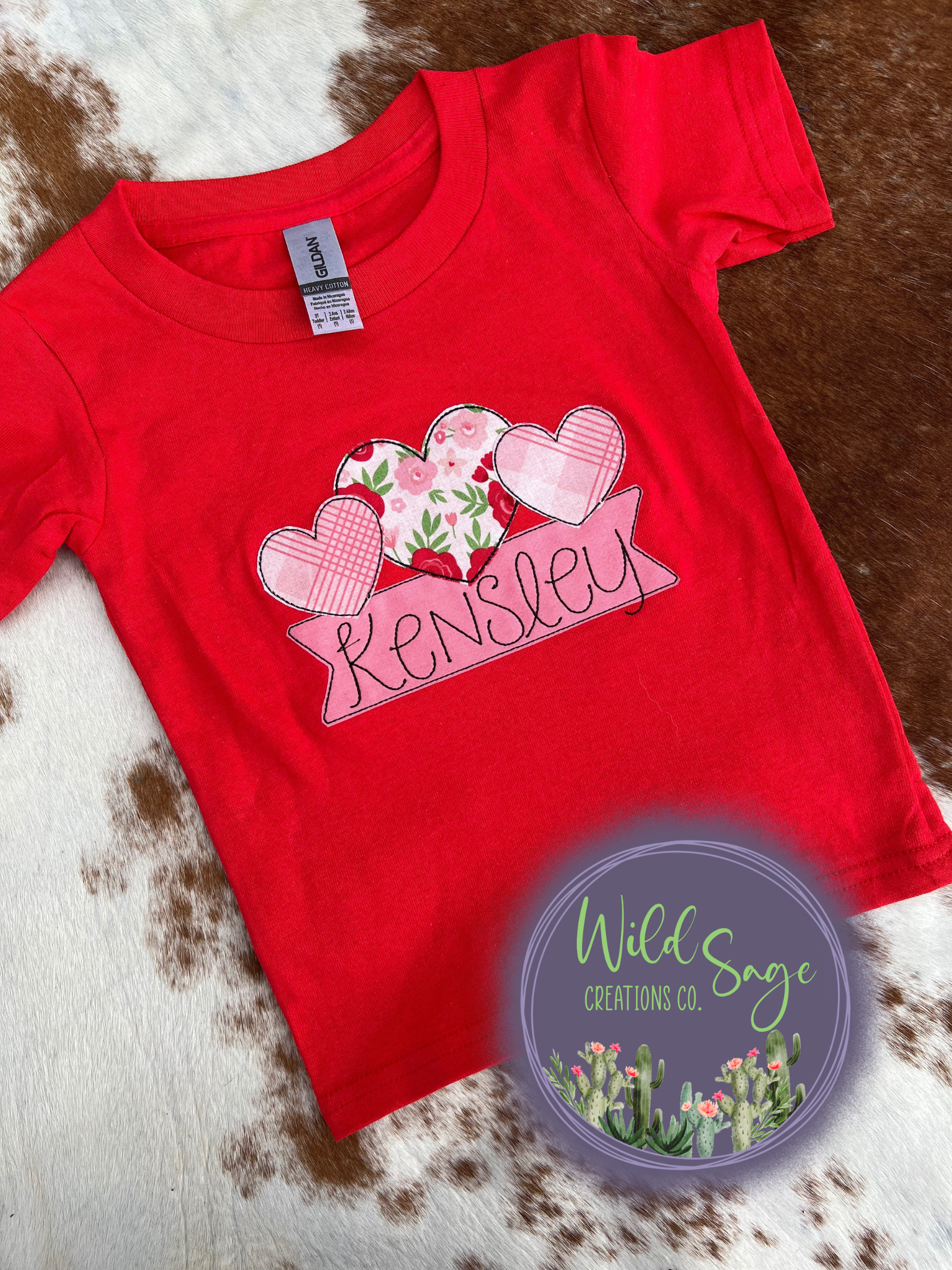 Valentine's Day Triple Heart Embroidery