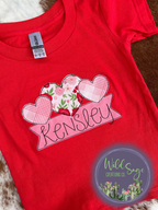 Valentine's Day Triple Heart Embroidery
